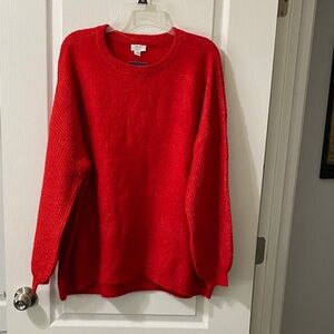 Crown & Ivy Vibrant Red Crew Neck Sweater